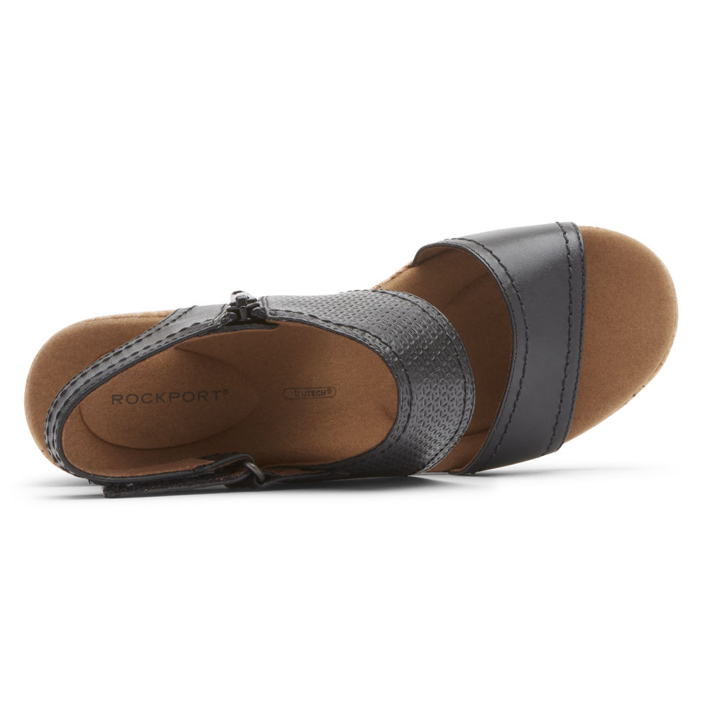 Rockport Sandaler Dame Svart - Briah Asymmetrical 2-Piece - EILC85036